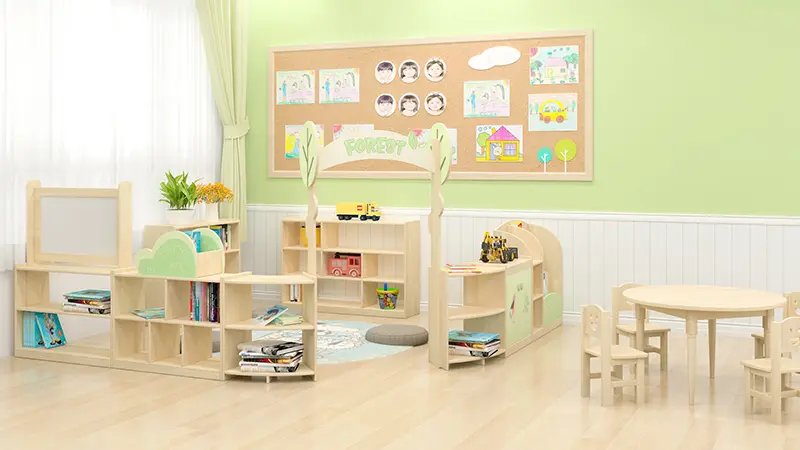Indoor furniture combination cabinet for kindergarten (2)