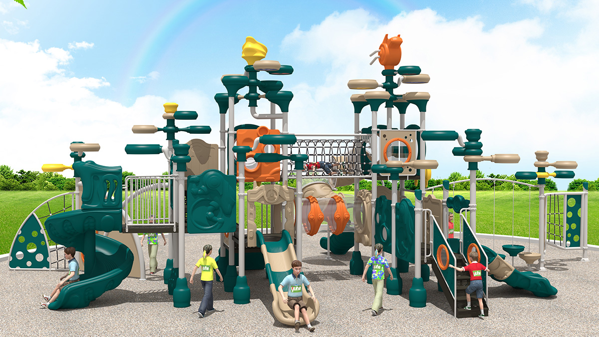 Outdoor Playground In Bright Colors With Slides And Play Activities For Kids.jpg