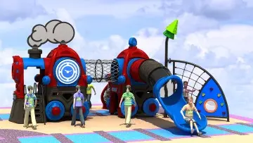 Outdoor Train Slide With Climbing Function