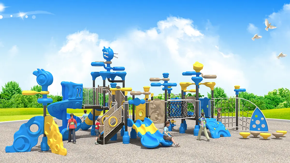 Playground Equipment With Slides And Climbers For Kids To Play In Amusement Park.jpg