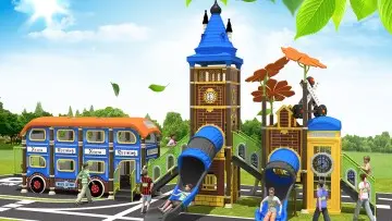 Large elevated outdoor amusement park slide
