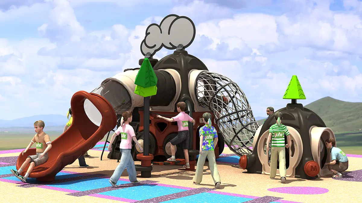 Outdoor Train-Themed Slide for Imaginative Play.jpg
